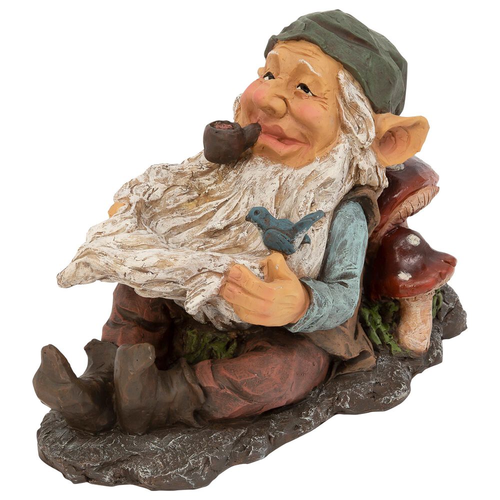 The Gerson Company 16.1" Gnome with Bird Feeder in Multicolor, , large