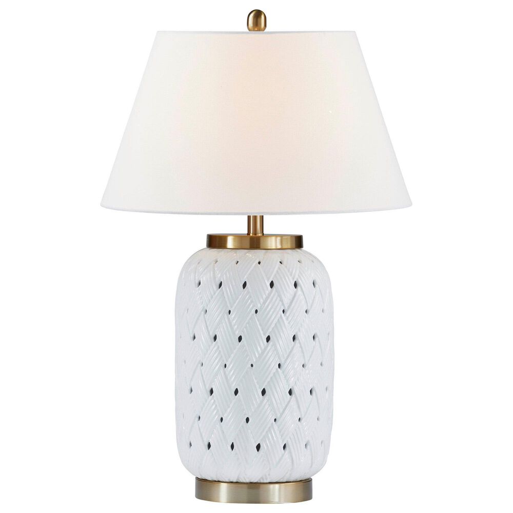 Southern Lighting Maren Table Lamp in White and Gold, , large