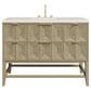 James Martin Vanities Emmeline 48" Single Vanity in Pebble Oak with 3 CM Lime Delight Quartz Top, , large
