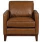 Italiano Furniture Weston Stationary Leather Chair and Ottoman Set in Highland Brown, , large