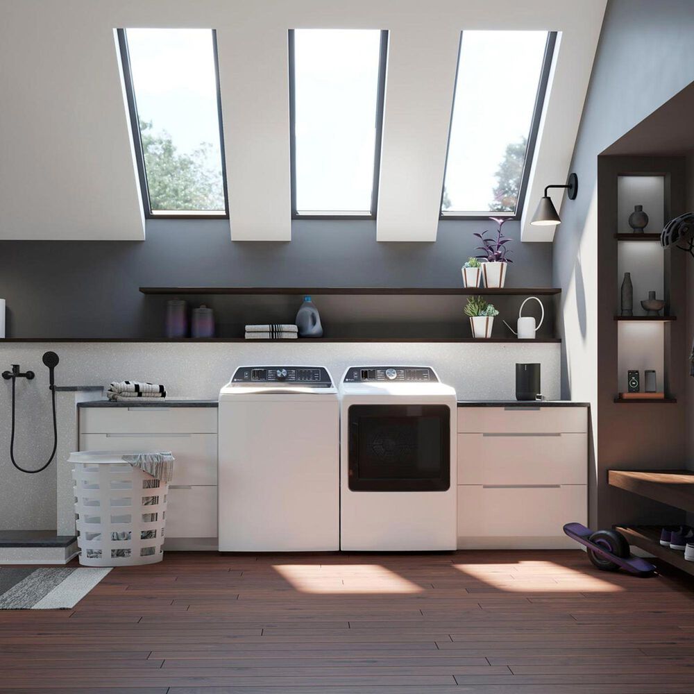 GE Profile 7.4 Cu. Ft. Smart Gas Dryer with Sanitize Cycle and Sensor Dry in White, , large