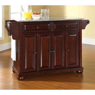 Crosley Furniture Alexandria Solid Granite Top Kitchen Island in Vintage Mahogany, , large