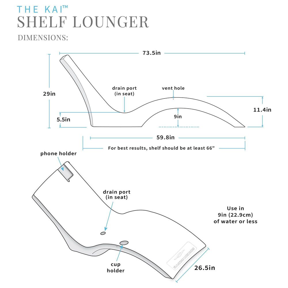 Floating Luxuries Kai Shelf Lounger with Pillows in White and Aruba (Set of 2), , large