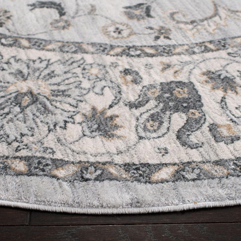 Safavieh Isabella 6&#39;7&quot; Round Light Gray and Cream Area Rug, , large