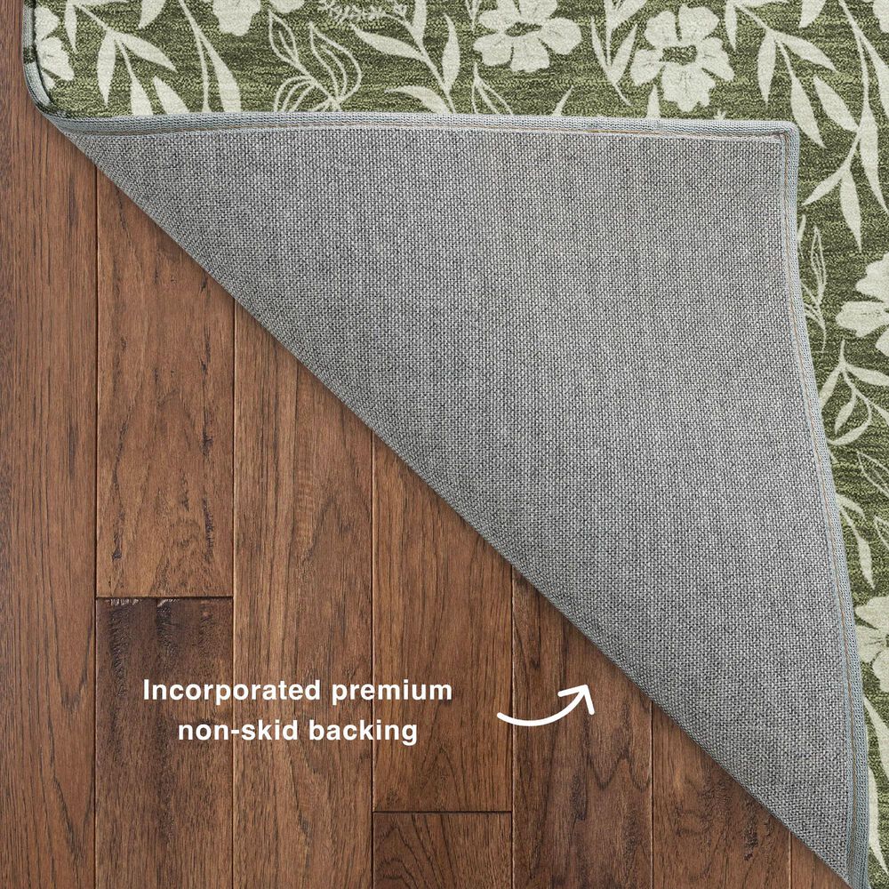 Dalyn Rug Company Soft Essentials Floral Olive 3' x 5' Indoor/Outdoor Area Rug, , large