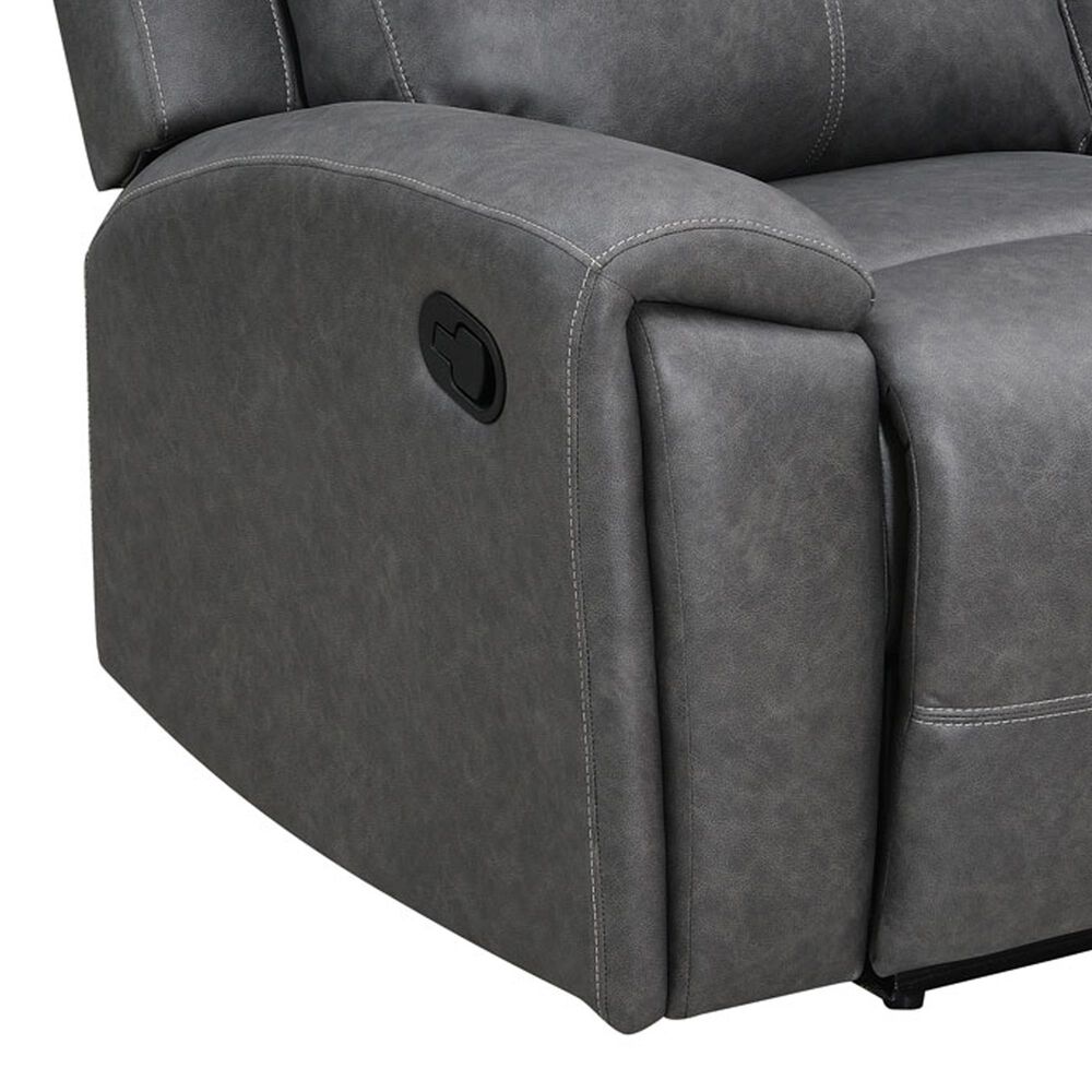 Steve Silver Gaston Manual Reclining Loveseat in Graphite Gray, , large