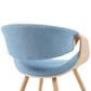 Armen Living Butterfly Arm Chair with Blue Upholstery in Oak, , large