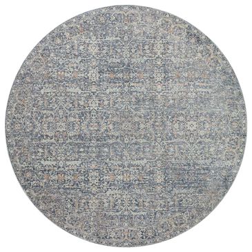 Angela Rose Blake 5"3" Round Denim and Taupe Area Rug, , large