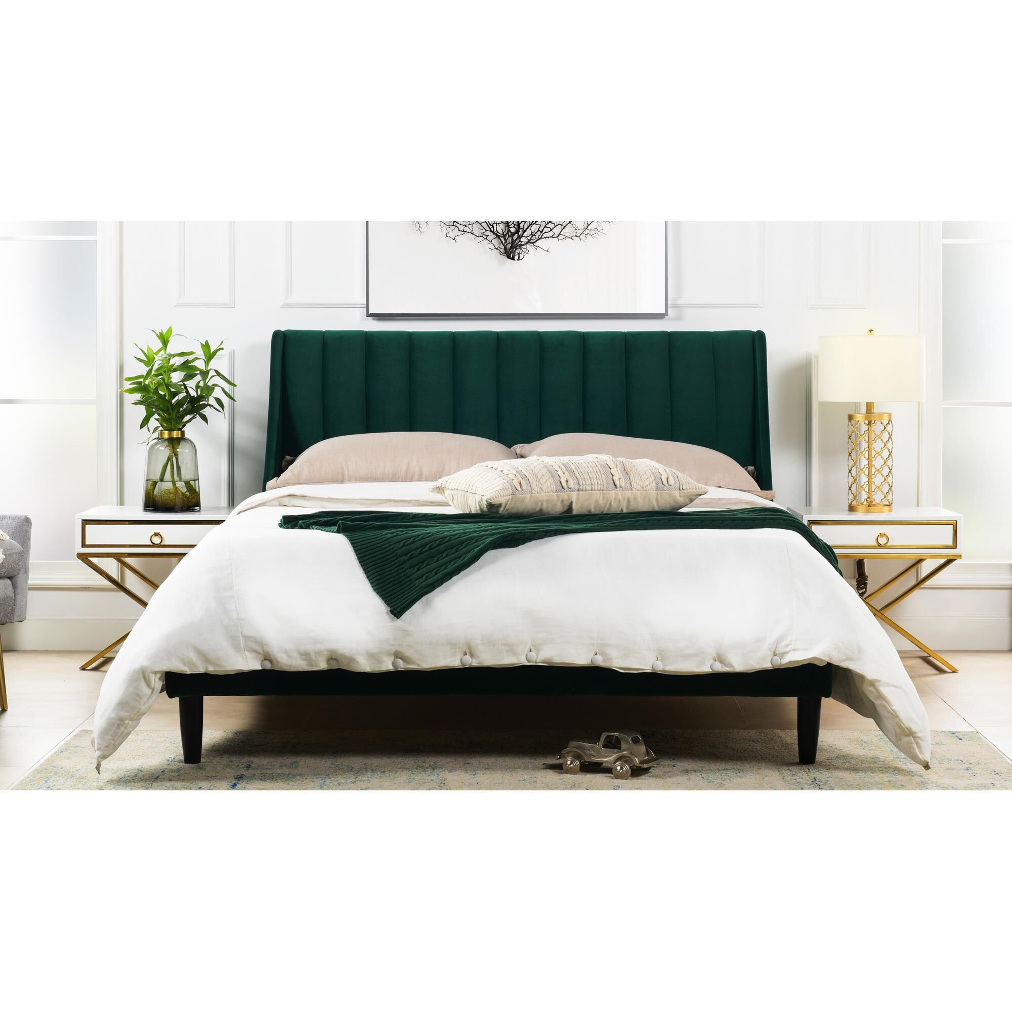 Jennifer Taylor Home Aspen King Platform Bed in Evergreen NFM