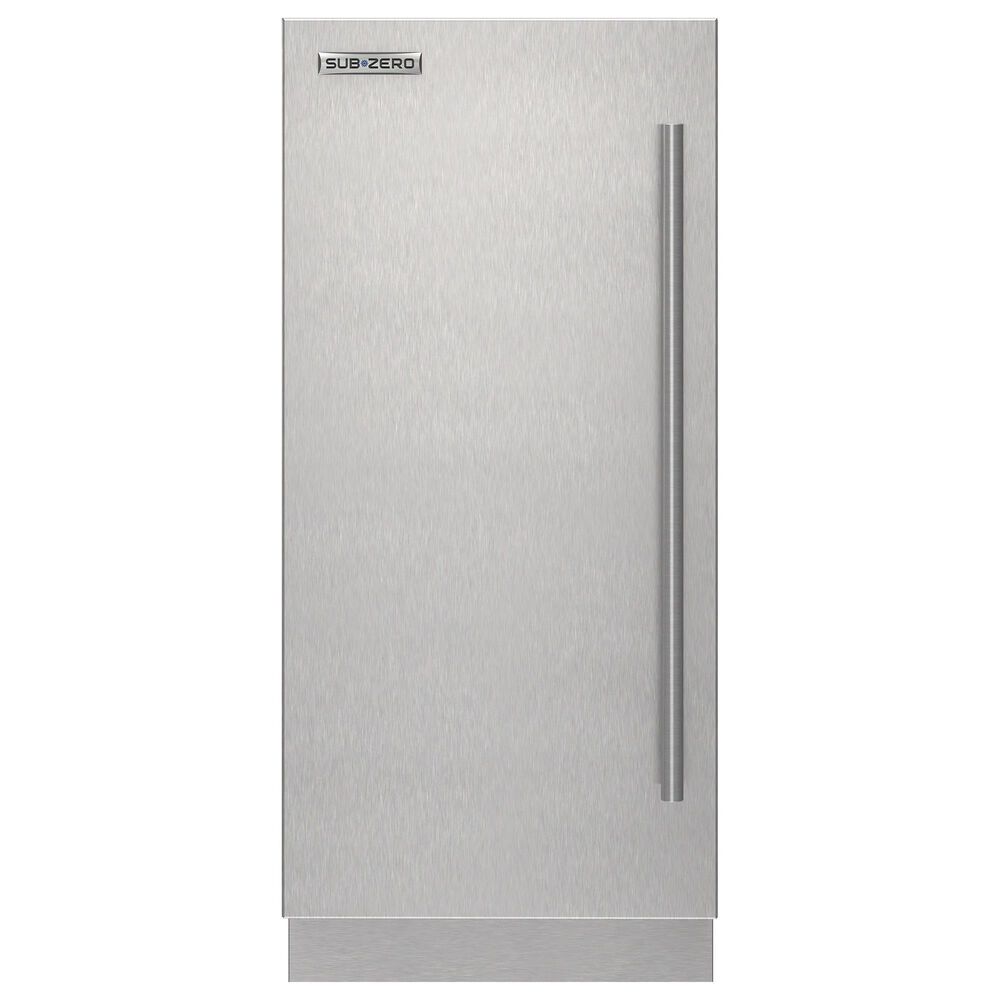 Sub-Zero 15" Left Hinge Solid Door Panel with Tubular Handle in Stainless Steel, , large