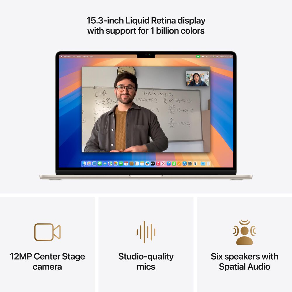 Apple MacBook Air 15-inch Laptop M4 chip - 10 Core CPU - 10 Core GPU - 24GB Memory - 512GB SSD - Starlight &#40;Latest Model&#41;, , large