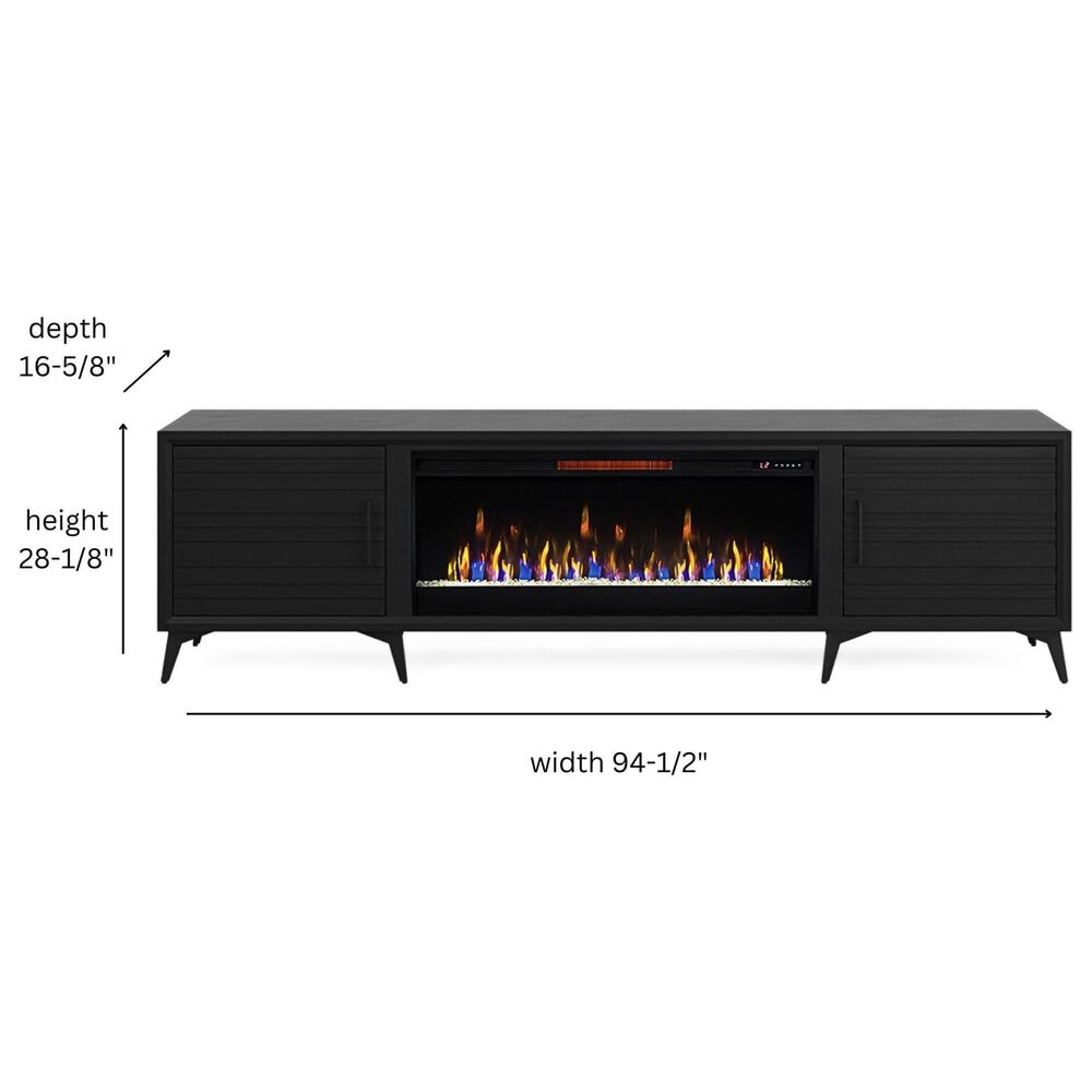 Endress International Malibu 95" Fireplace TV Stand in Moody Black, , large