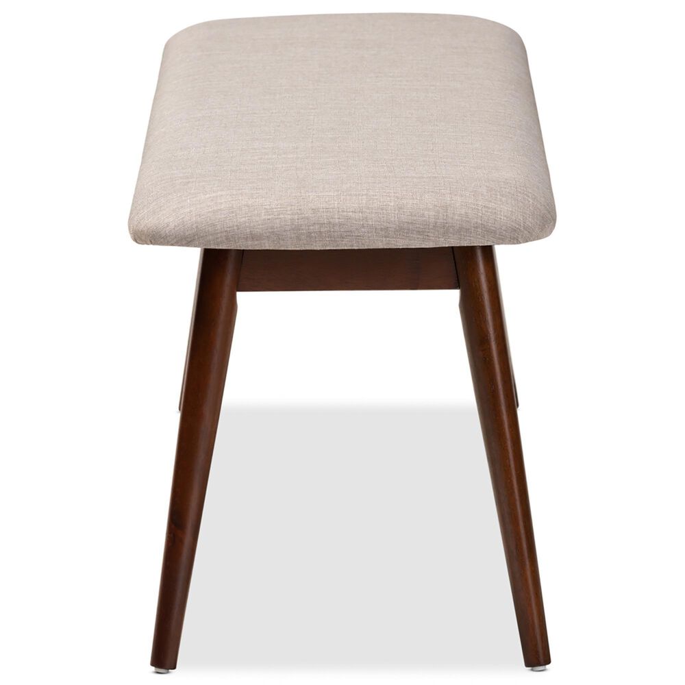 Baxton Studio Flora Dining Bench in Walnut Brown, , large