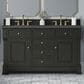 James Martin Vanities Brookfield 60" Double Bathroom Vanity in Black Onyx with 3 cm Parisien Bleu Quartz Top and Rectangular Sinks, , large