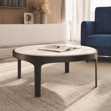 37B Nila Coffee Table in Satin Black, Antique Brass and White, , large
