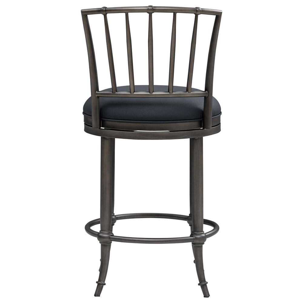 Armen Living Vince Swivel Counter Stool in Night Life Blue, , large
