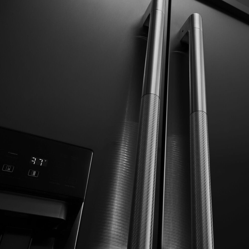 JennAir Rise 29.4 Cu. Ft. Built-In Side-By-Side Refrigerator with External Ice and Water Dispenser in Stainless Steel and Obsidian Black, , large