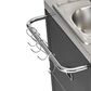 HOMLUX 55.5" Outdoor Kitchen Island with Sink in Black and Stainless Steel, , large