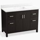Kohler Kresla 48" Single Bathroom Vanity in Carbon Oak with 3 cm White Quartz Top and Rectangular Sink, , large