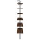 Coaster Owens 6-Shelf Wall Bookcase in Walnut and Black, , large
