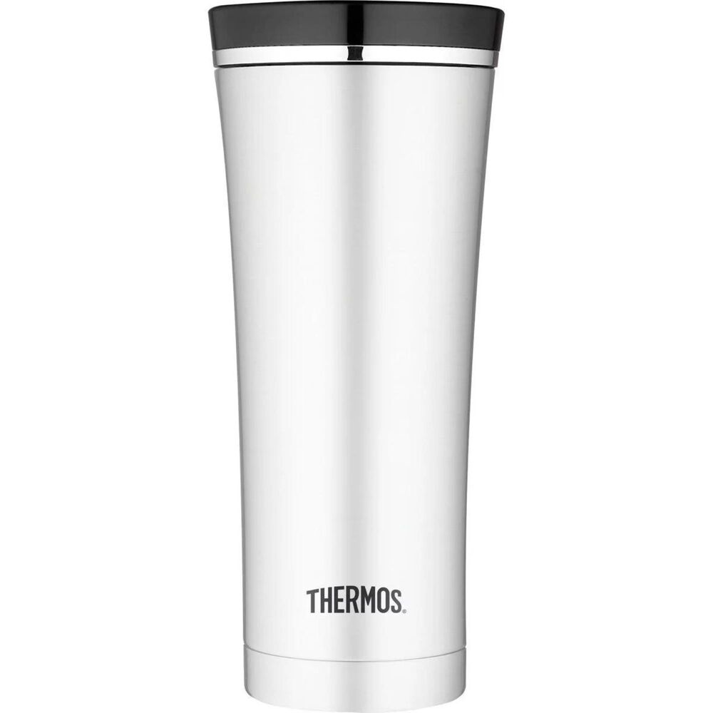 Thermos 16 Oz Vacuum Insulated Stainless Steel Travel Tumbler in Steel Black , , large