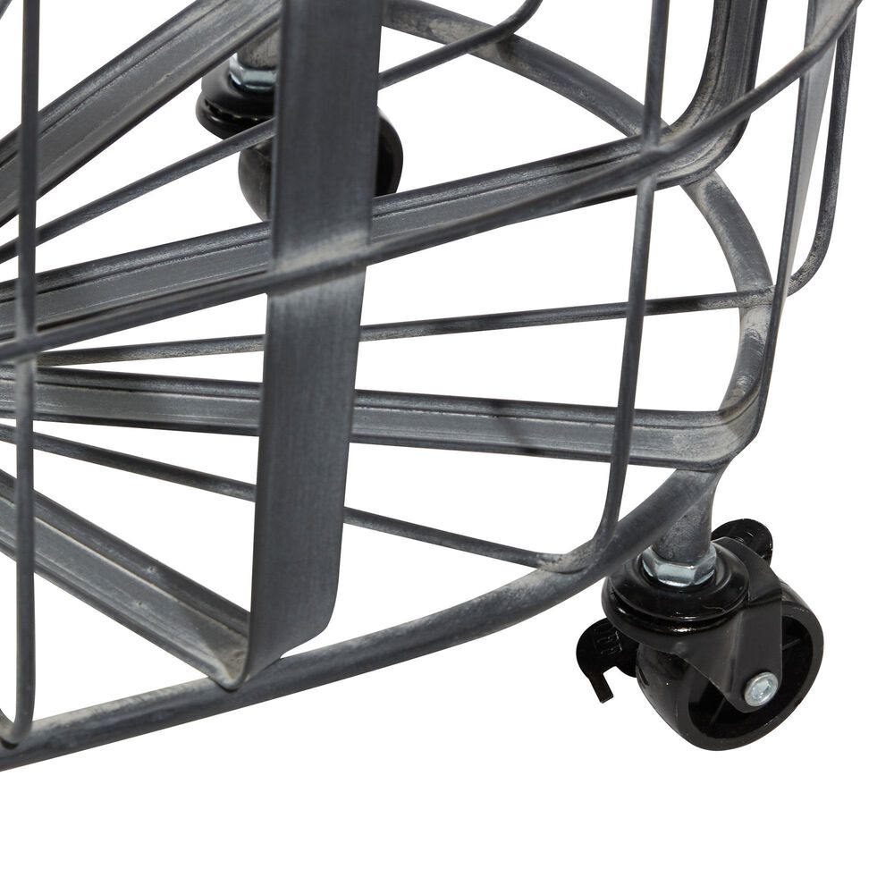Maple and Jade Industrial Metal Storage Basket in Black &#40;Set of 2&#41;, , large