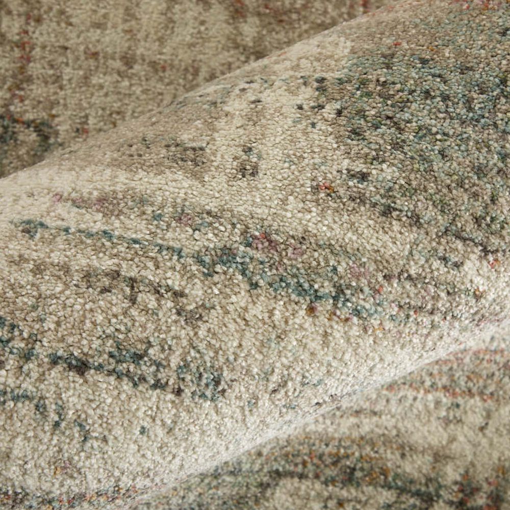 Feizy Eden Abstract Ivory and Multicolor 7&#39;9&quot; x 10&#39; Area Rug, , large