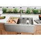 Blanco Quatrus 33" R15 Ergon Apron Super Single Farmhouse Kitchen Sink in Refined Brushed, , large