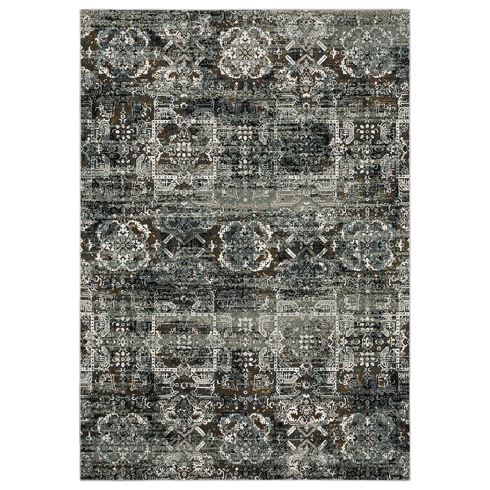 Oriental Weavers Gemini Faded Persian 3"10" x 5"5" Charcoal Area Rug, , large