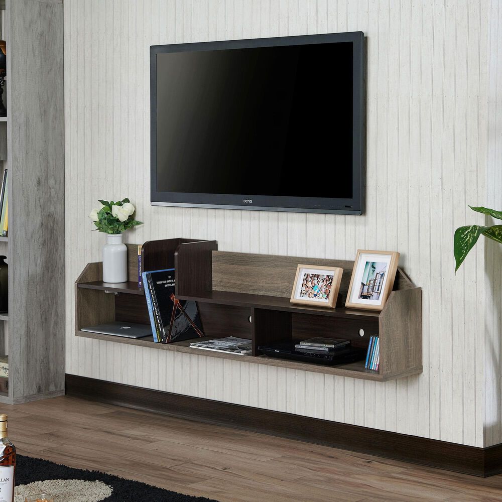 Furniture of America Morris 63&quot; TV Stand in Chestnut Brown, , large