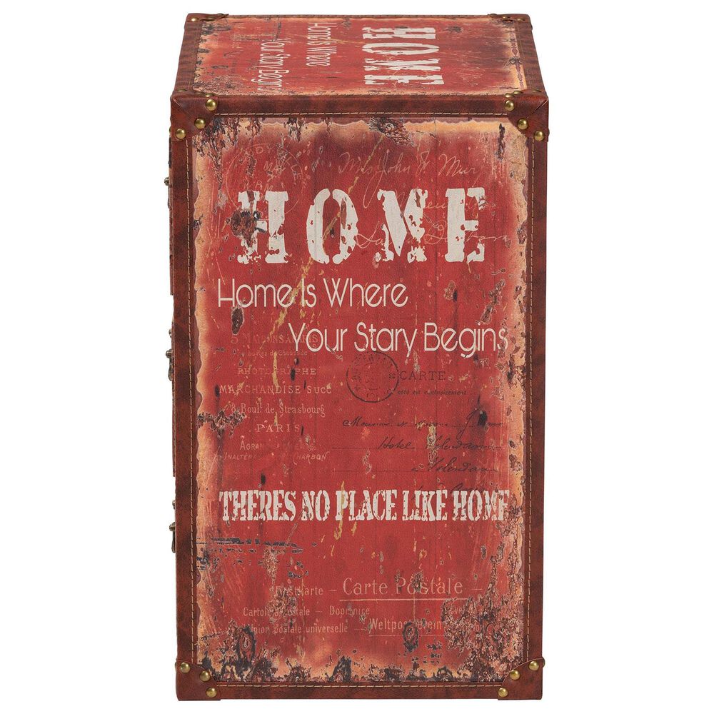 Baxton Studio Lorand 3-Drawer Storage Trunk in Red, , large