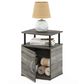 HOMLUX End Table with Open Shelf in Gray and Black, , large