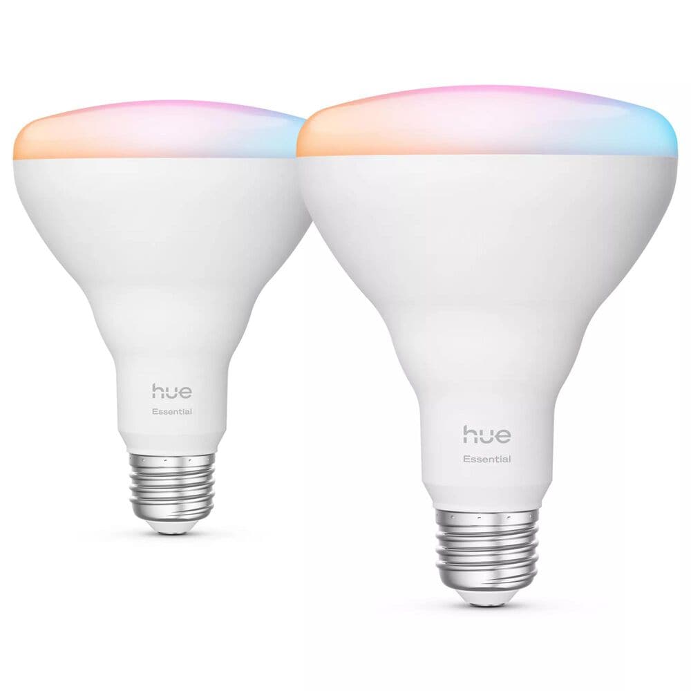 Phillips Hue Essential 7.2-Watt BR30 E26 Smart Bulb in White (Set of 2), , large