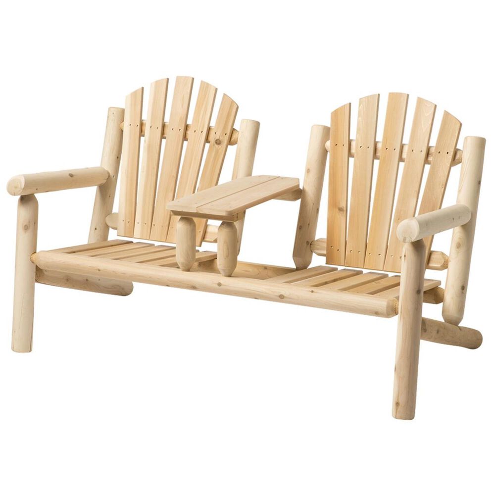 Bestar Outdoor White Cedar Elite Settee in Natural, , large