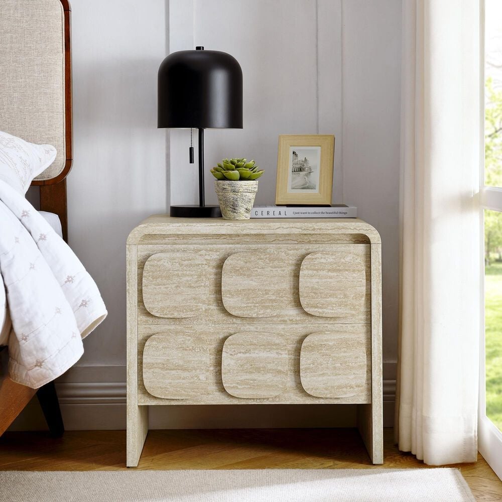 Modway Toscana 2 Drawer Nightstand in Travertine, , large