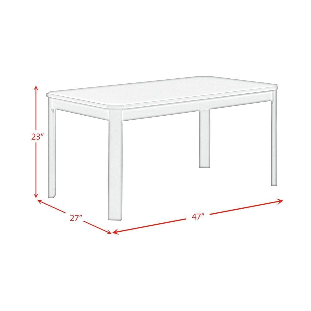 Mayberry Hill Travis 5-Piece Youth Table and Chair Set in White, , large