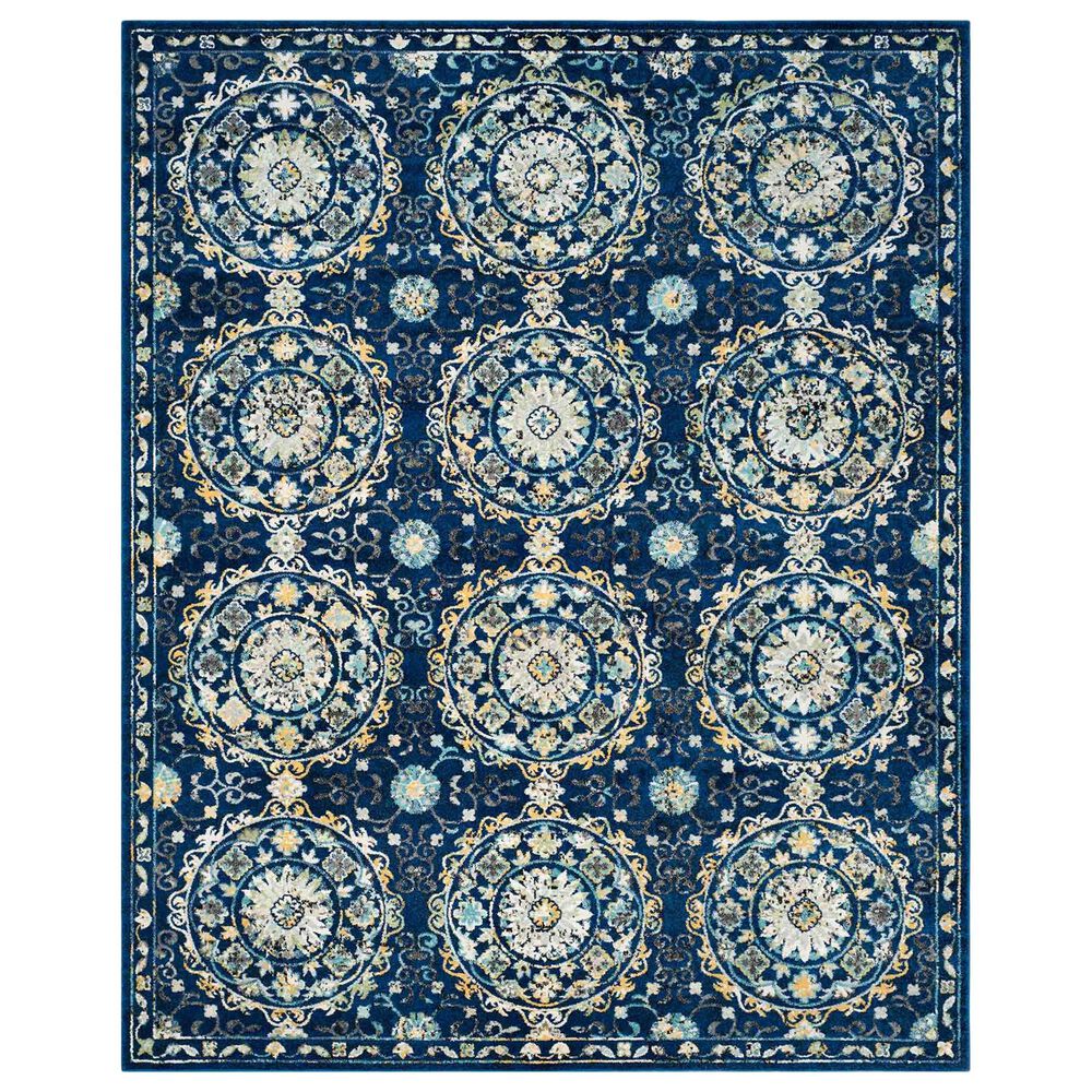Safavieh Evoke EVK252A 10" x 14" Navy and Ivory Area Rug, , large