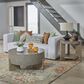 Belle Furnishings Affinity Round Cocktail Table in Dusty Taupe and Concrete, , large