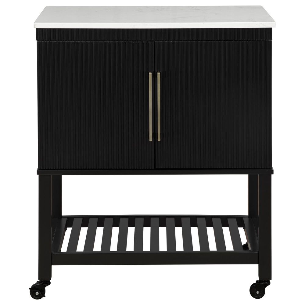 Linon Home Decor Kolton Kitchen Cart in Black and White, , large