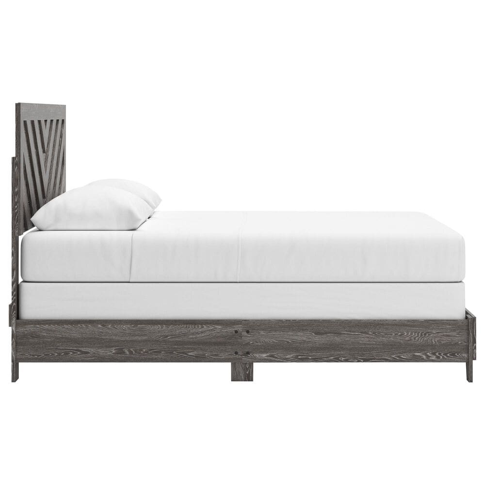 Ashley Sylveri Queen Chevron Panel Bed in Gray, , large