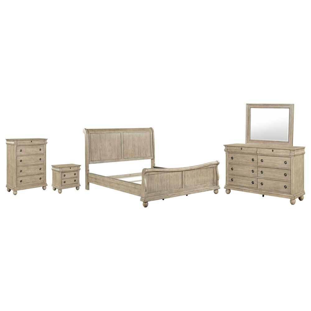 Belle Furnishings Rustic Traditions 5-Piece Queen Sleigh Bedroom Set in Saddle Tan, , large