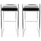 Lumisource Fuji Stackable Barstool with Black Faux Leather in Brushed Stainless Steel (Set of 2), , large