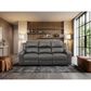 Oxford Furniture Power Reclining Sofa with Power Headrest and Drop Down Table in Cowboy Granite, , large