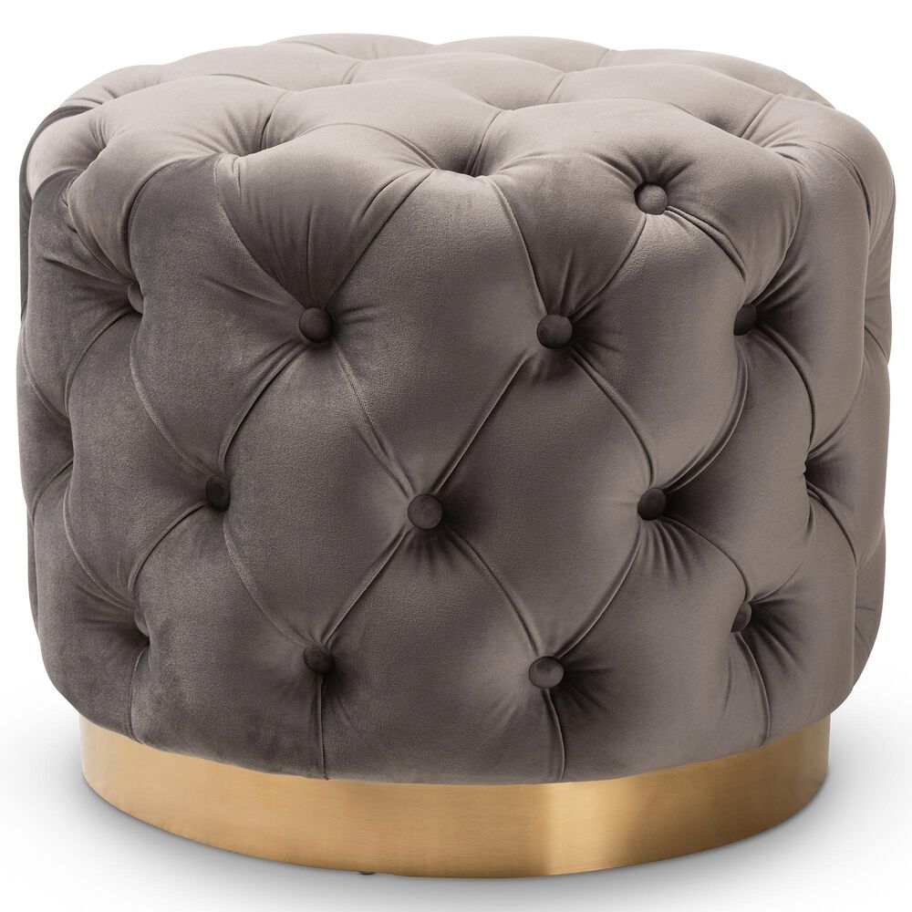 Baxton Studio Valeria Ottoman in Slate Grey, , large
