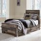 Ashley Derekson Twin Panel Bed with 2 Storage Drawers in Multi Gray, , large