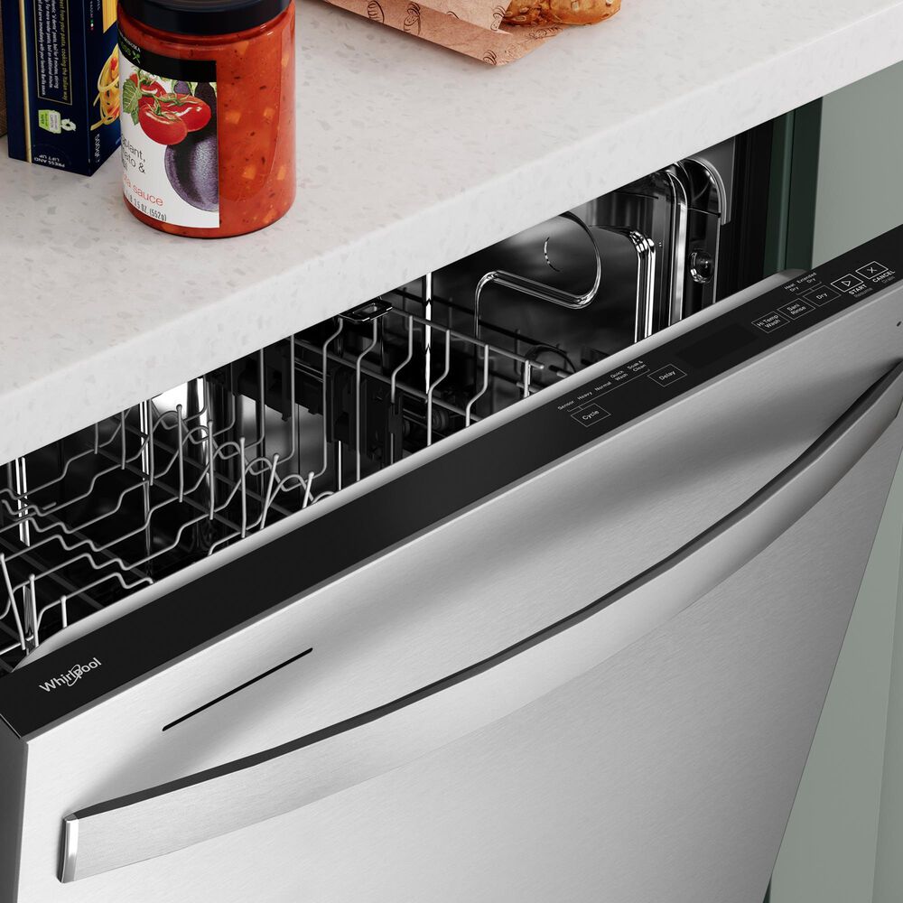 Whirlpool 24" Built-In Dishwasher with AI Intelligent Wash and Tall Top Rack in Fingerprint Resistant Stainless Steel, , large