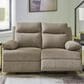 Ashley Side-Swipe Manual Reclining Loveseat in Mocha, , large