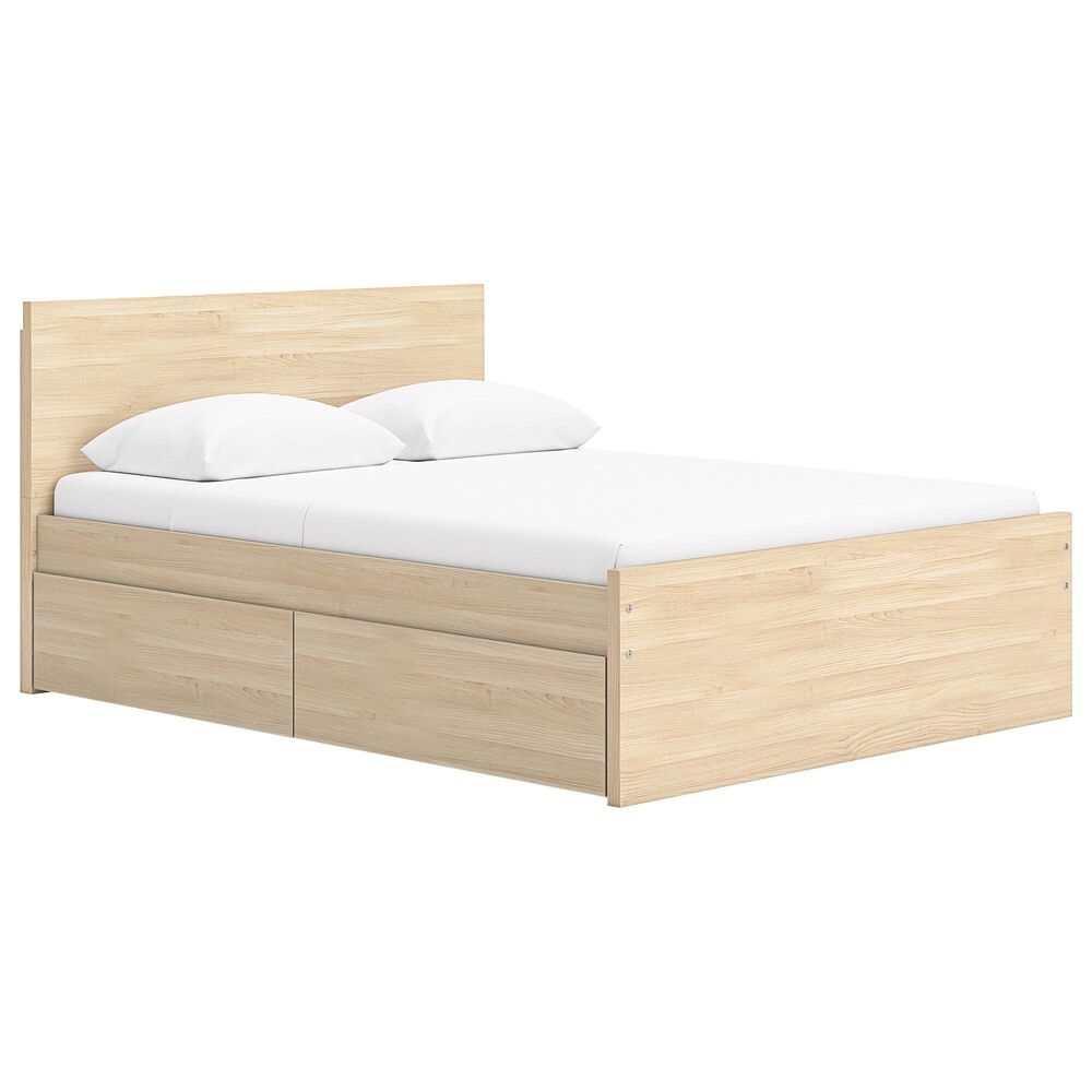 Ashley Onita Queen Panel Platform Bed with 1 Side Storage in Natural, , large