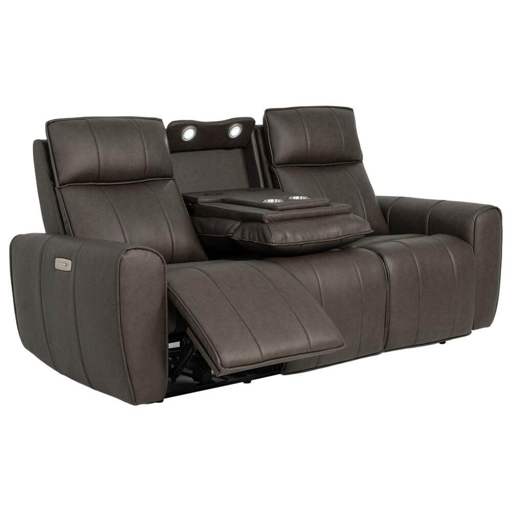 Aurora Furnishings Power Headrest Reclining Sofa in Dallas Espresso, , large