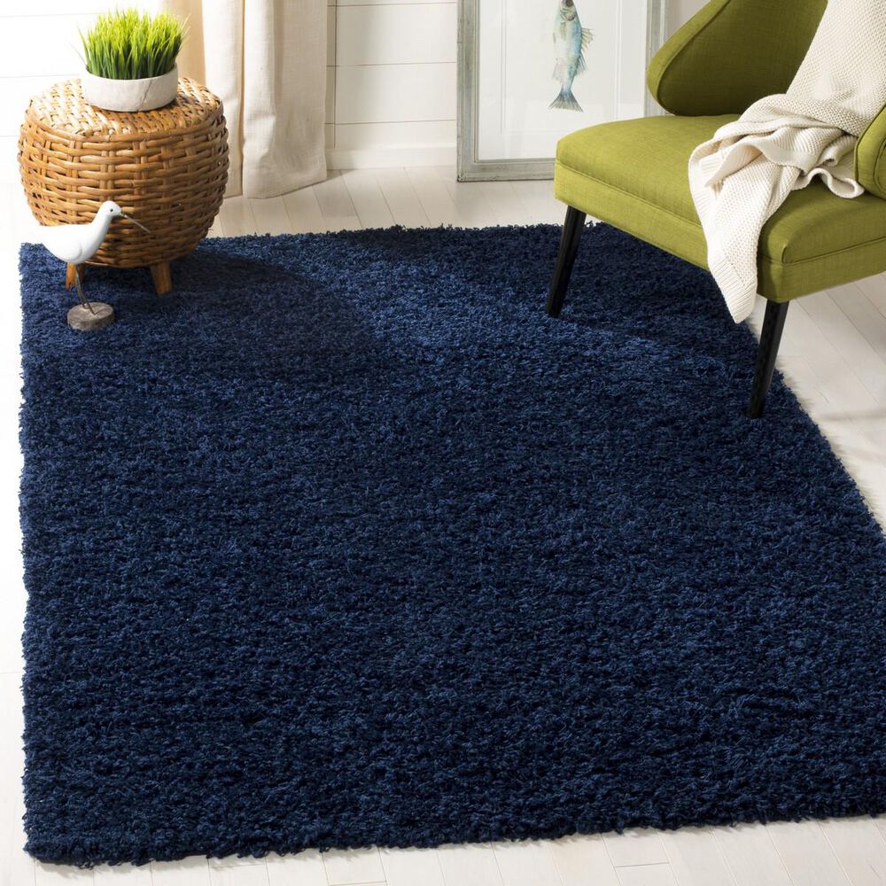 Safavieh Athens Shag SGA119N 4&#39; x 6&#39; Navy Area Rug, , large